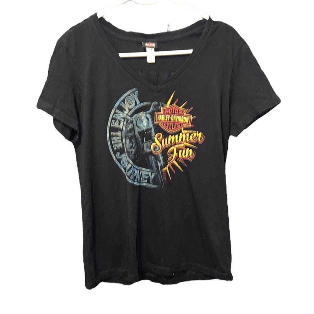 Harley Davidson Stonewall V-Neck Fitted Shirt - Women’s Size Large